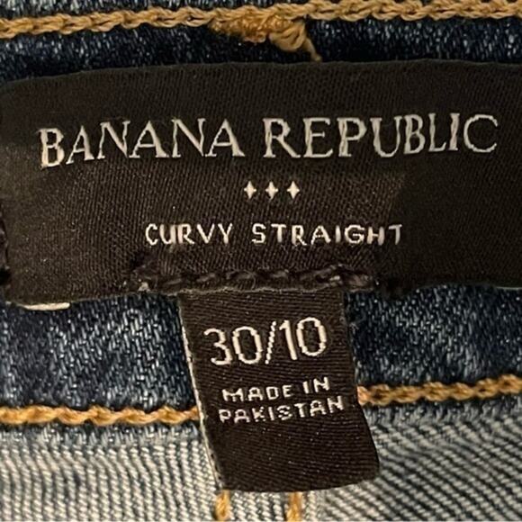 Banana Republic Factory Distressed Straight Leg  Mom High Rise Jeans Size 30 - Picture 7 of 11